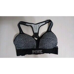 Pink XS Ultimate Push Up Bra Pull Over Hook Eye Workout Grey & Black Preppy
